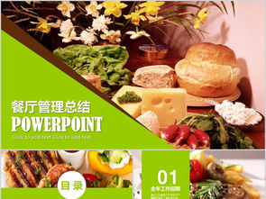 美食餐厅餐饮酒店管理总结PPT模板